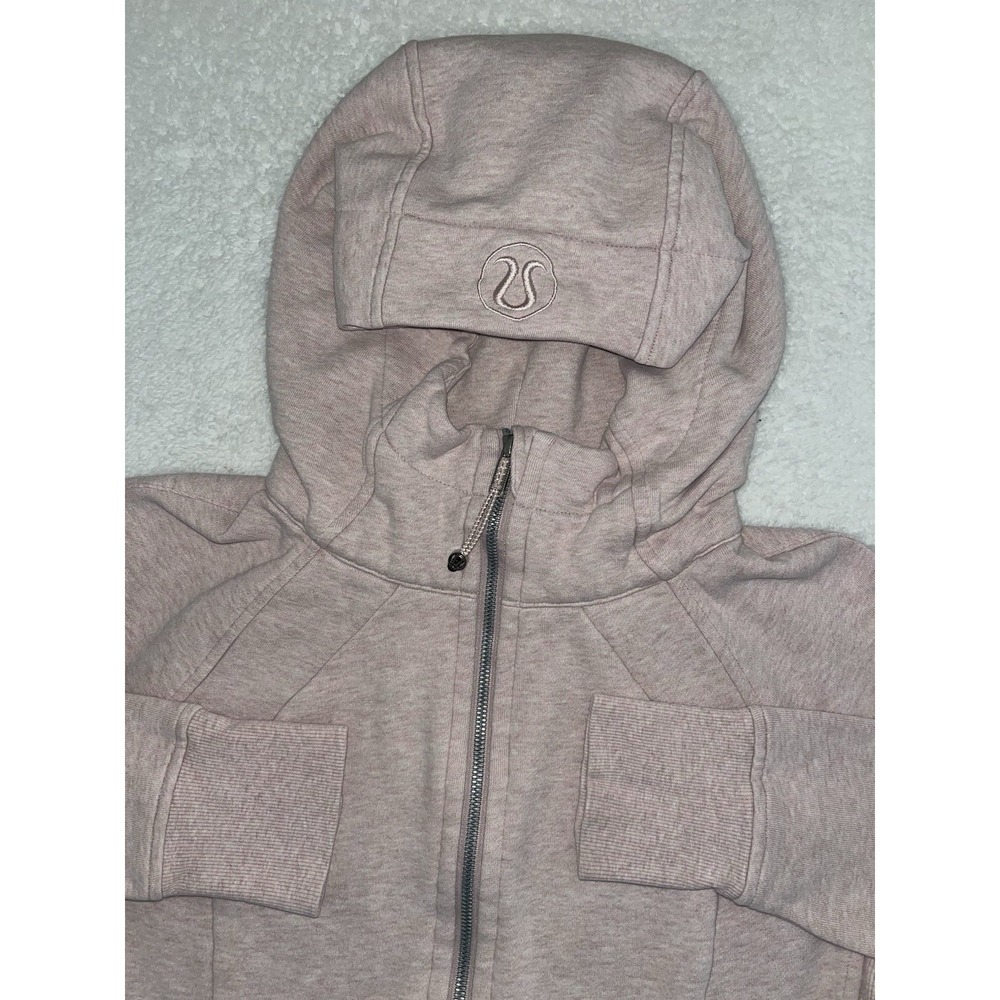 Lululemon LW4AWNS Light Pink Scuba Fill Zip Hooded Sweatshirt Womens Size 10